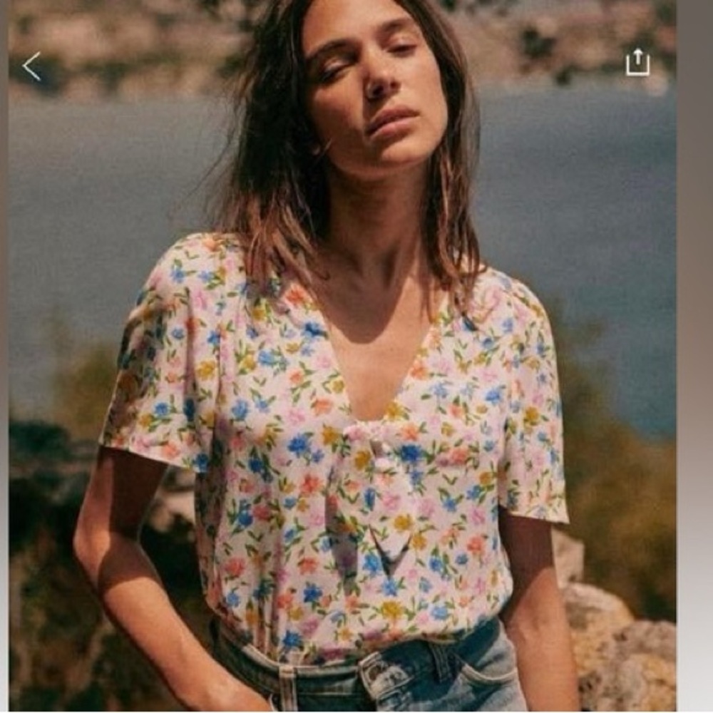 Sezane Galila Blouse Size 36 FR (4US)